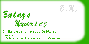 balazs mauricz business card